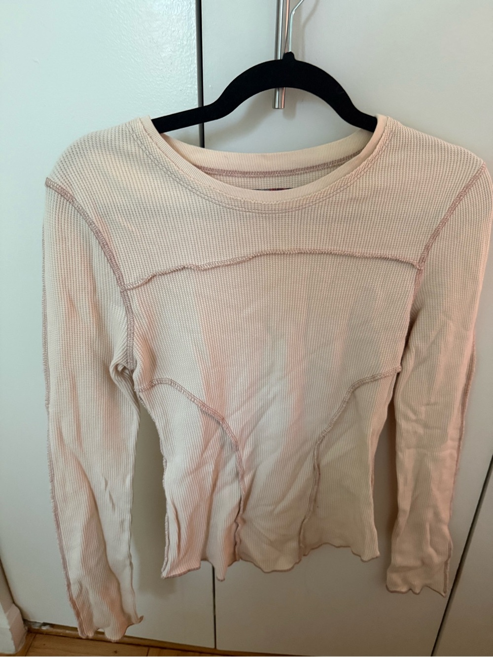 Urban Outfitters Women’s Long-Sleeve Ribbed Top - beige